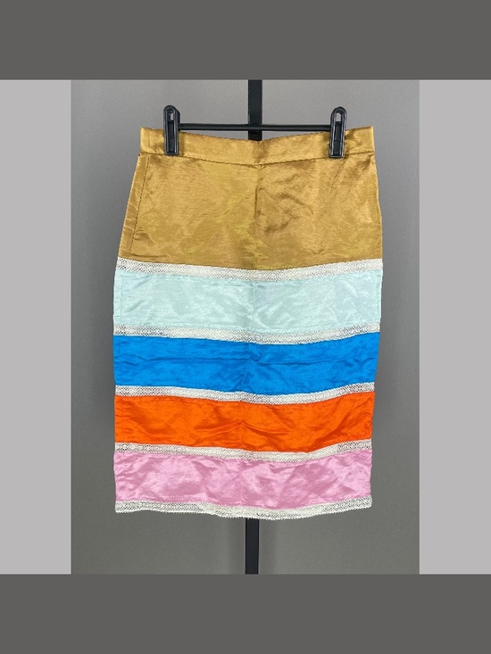 J. Crew Dresses & Skirts - NEW J Crew Skirt Womens 2 brown pink blue satin linen pencil preppy retro